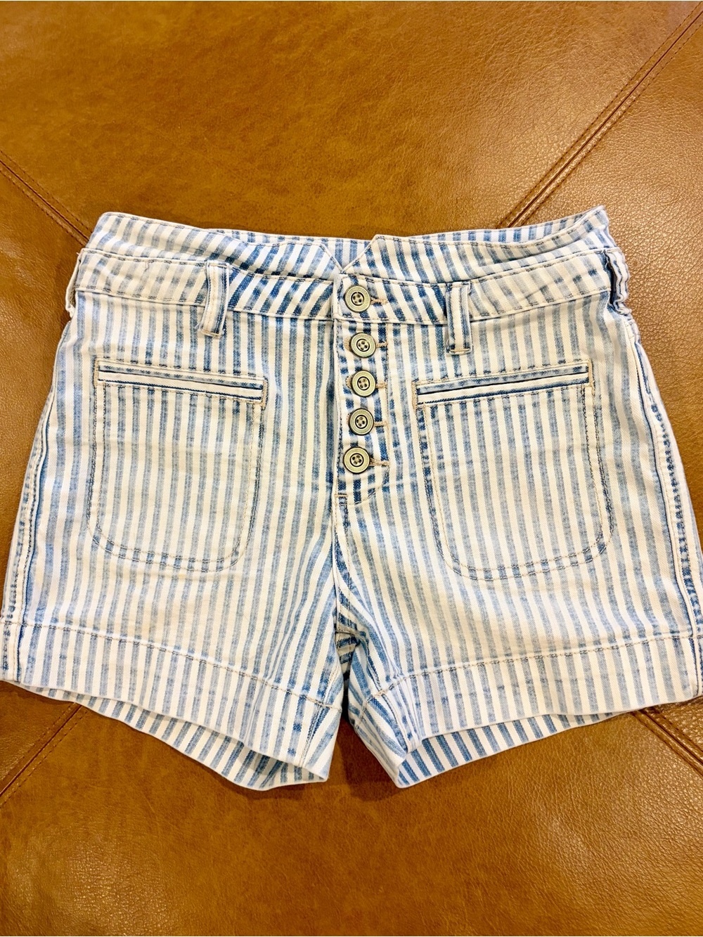 Anthropologie Pilcro Ultra High-Rise Patch Pocket Denim Shorts - Picture 4 of 13